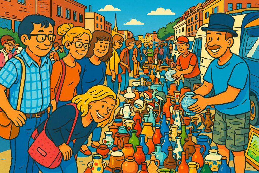 Dessin de la braderie de Lille