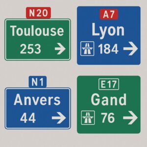 Panneaux français face aux panneau belges