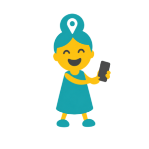 Tata qui montre le téléphone